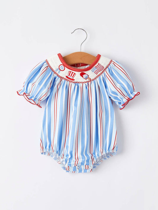 Girls Patriotic Smock Bubble