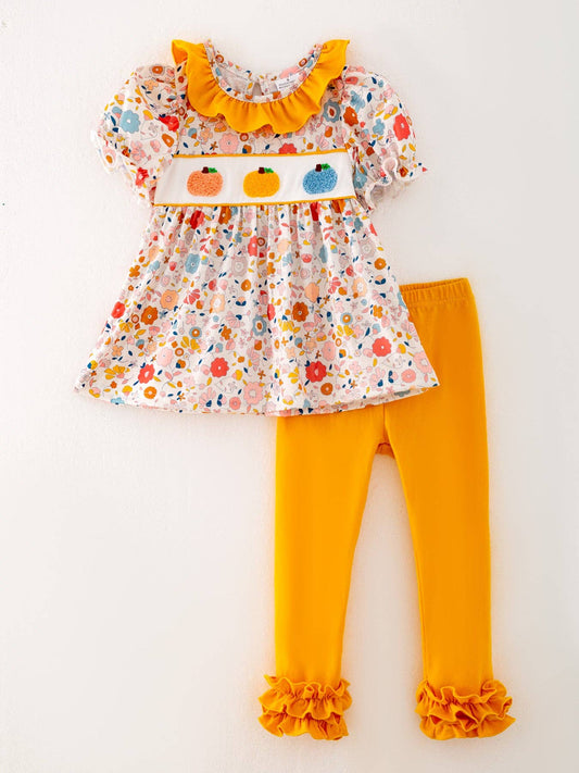 Pumpkin Chenille Orange Girls Set