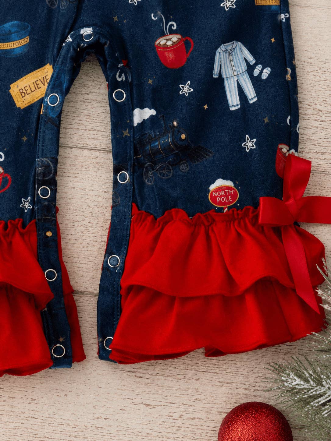 Polar Express Ruffle Romper