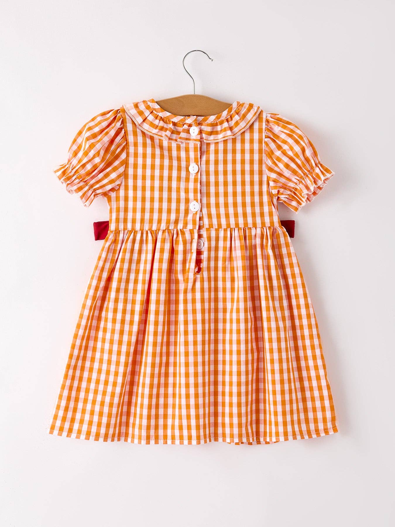 Fall Orange Check Dress