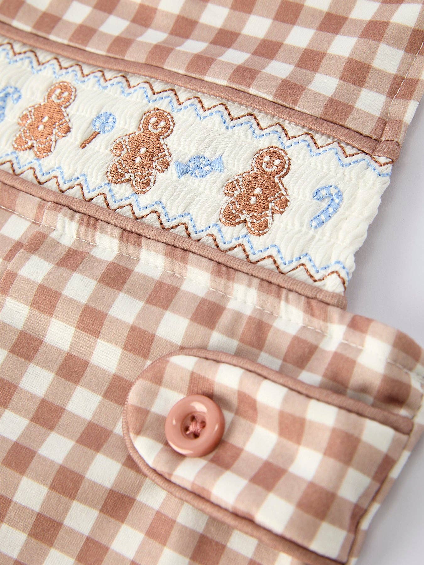 Plaid Gingerbread Smocked JonJon