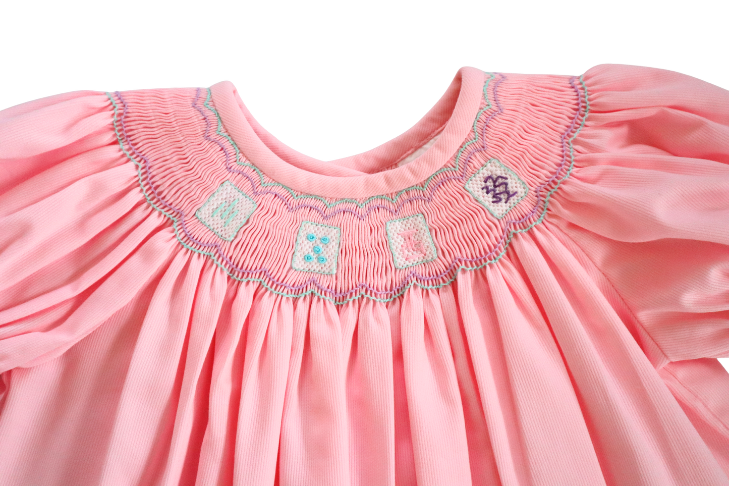 Mahjong Smocked Bishop Dress