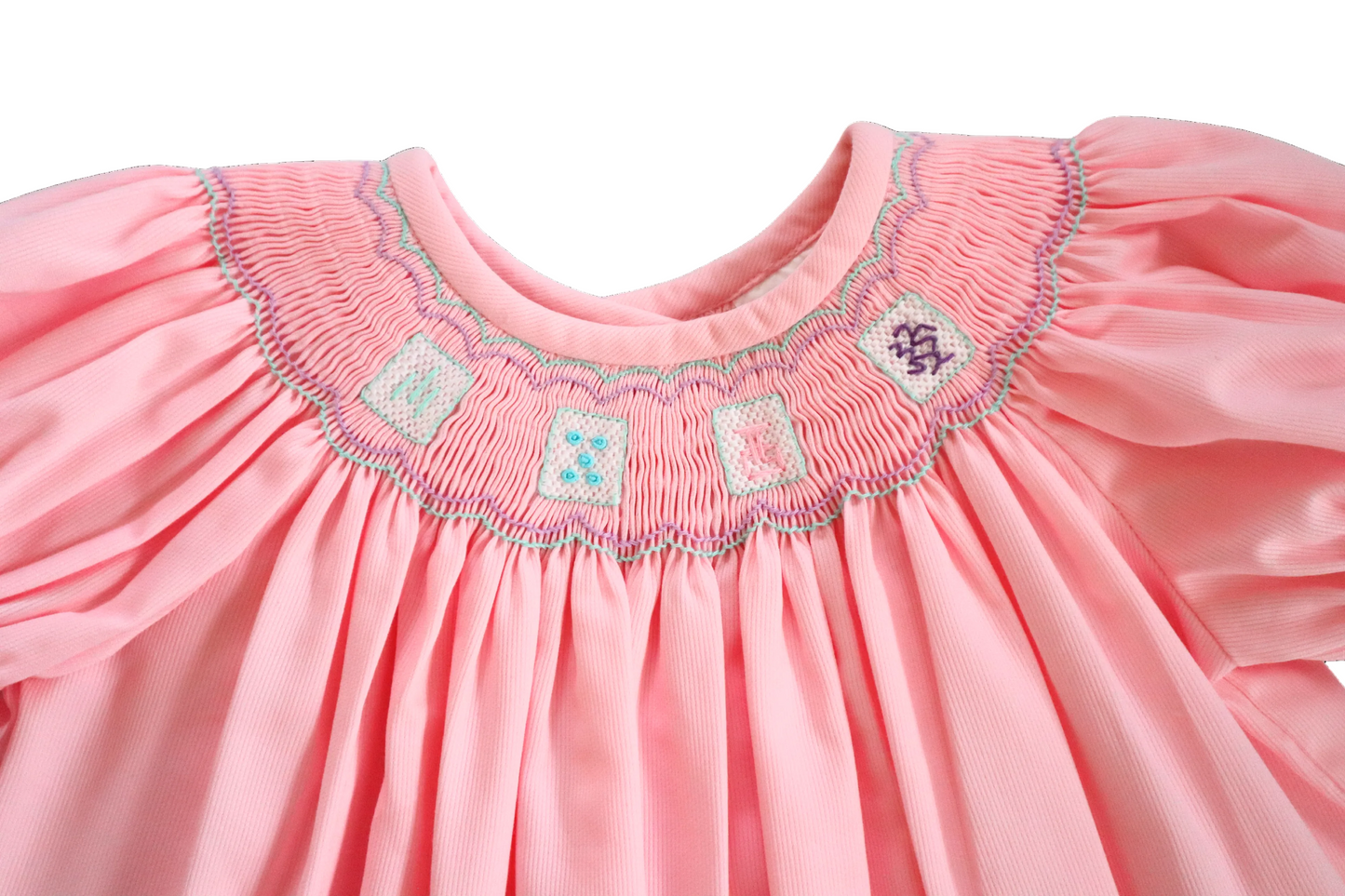 Mahjong Smocked Bishop Dress