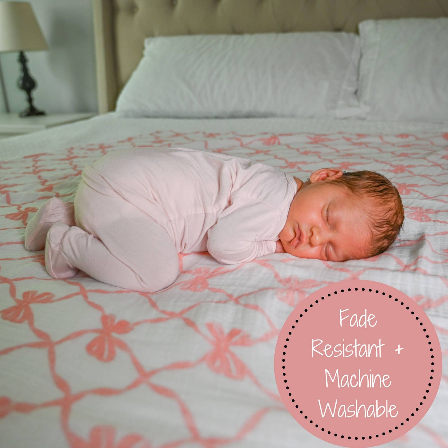 Pink Bows Swaddle Blanket
