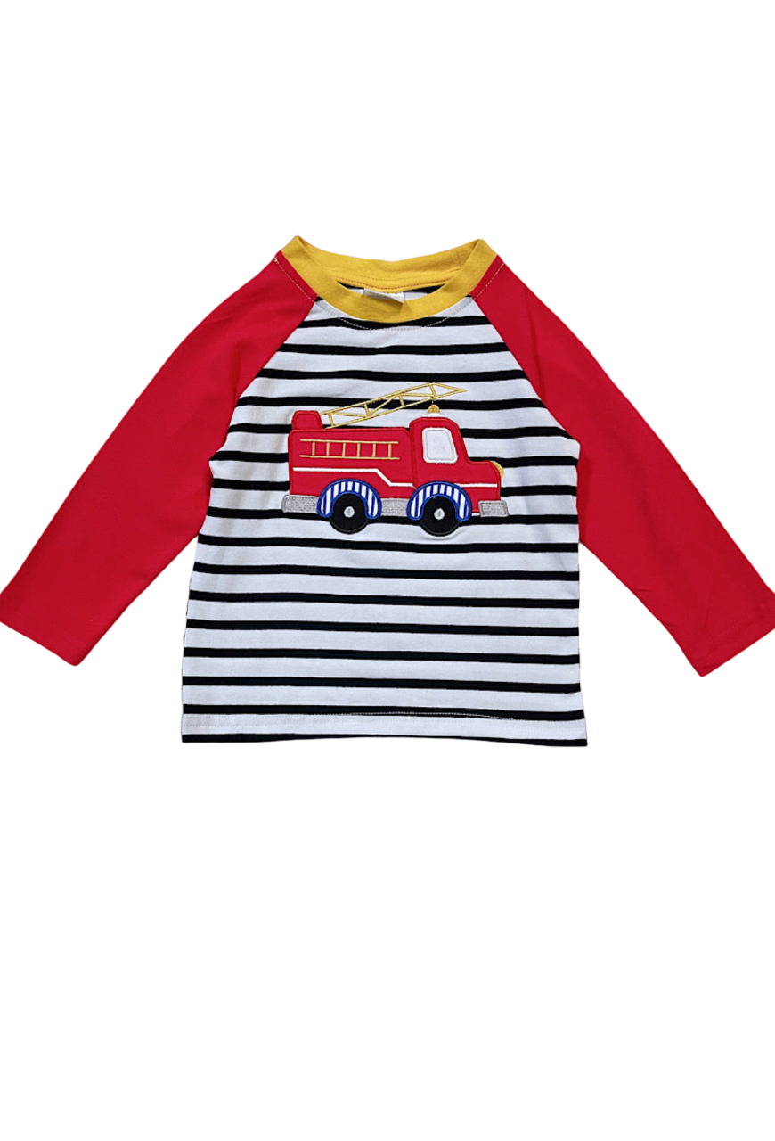 Fire Truck Striped Long Sleeve