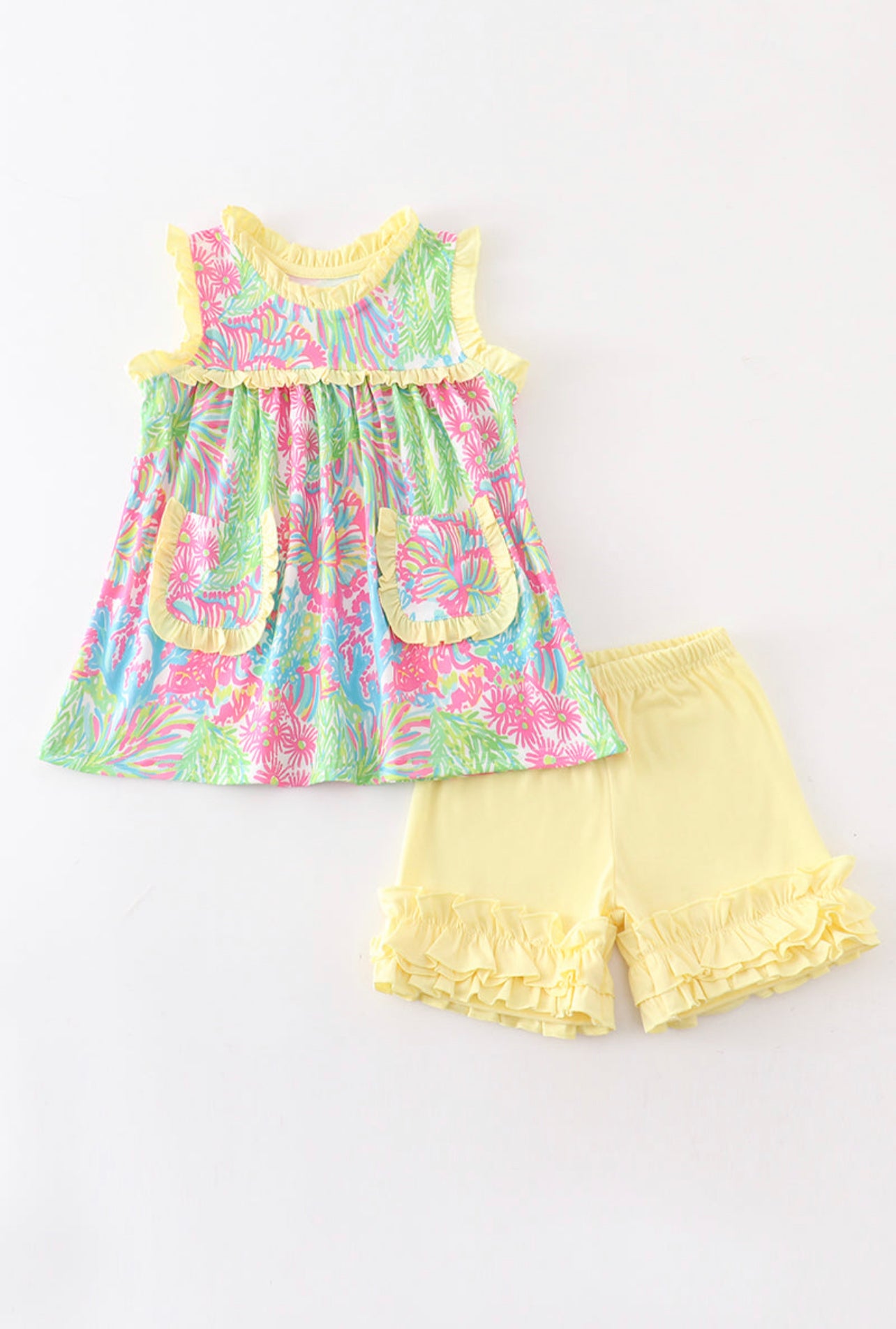 Yellow Lilly Inspired Short Set