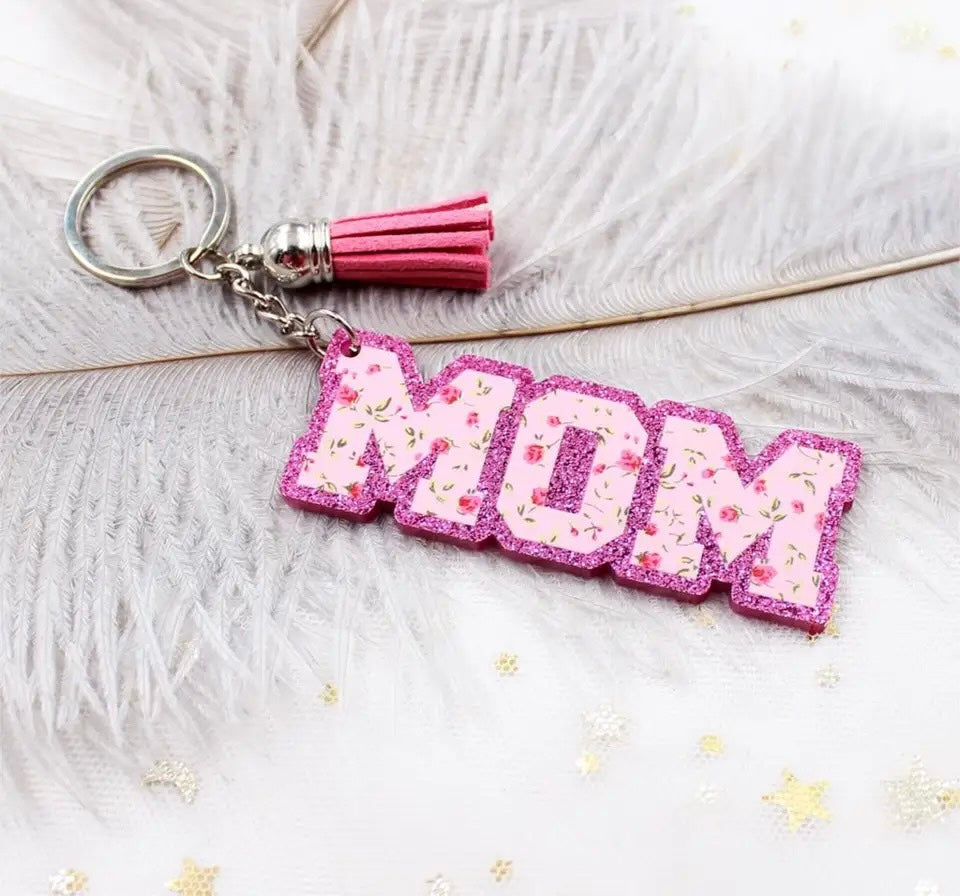 Floral Mom Tassel Keychains