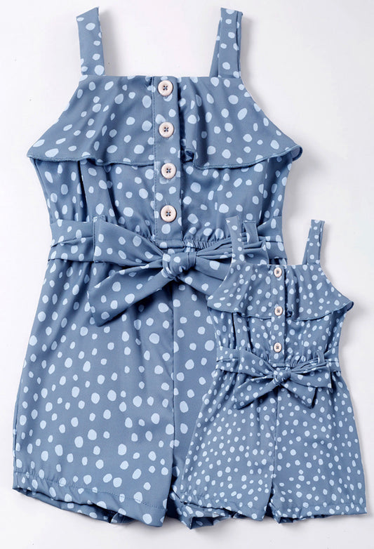 Mom & Me Blue Polka Dot Romper