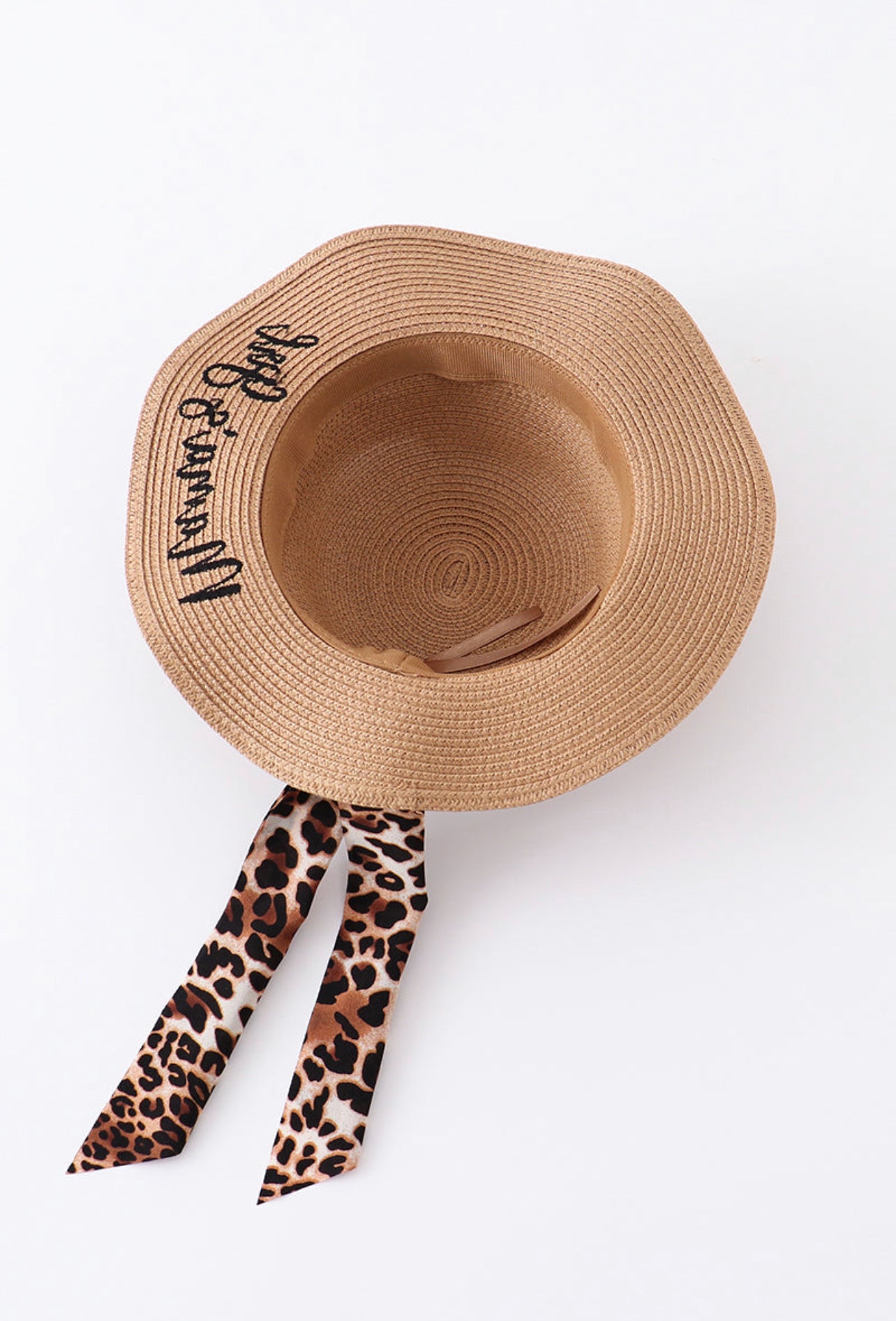 Leopard Straw Mom & Me Hats