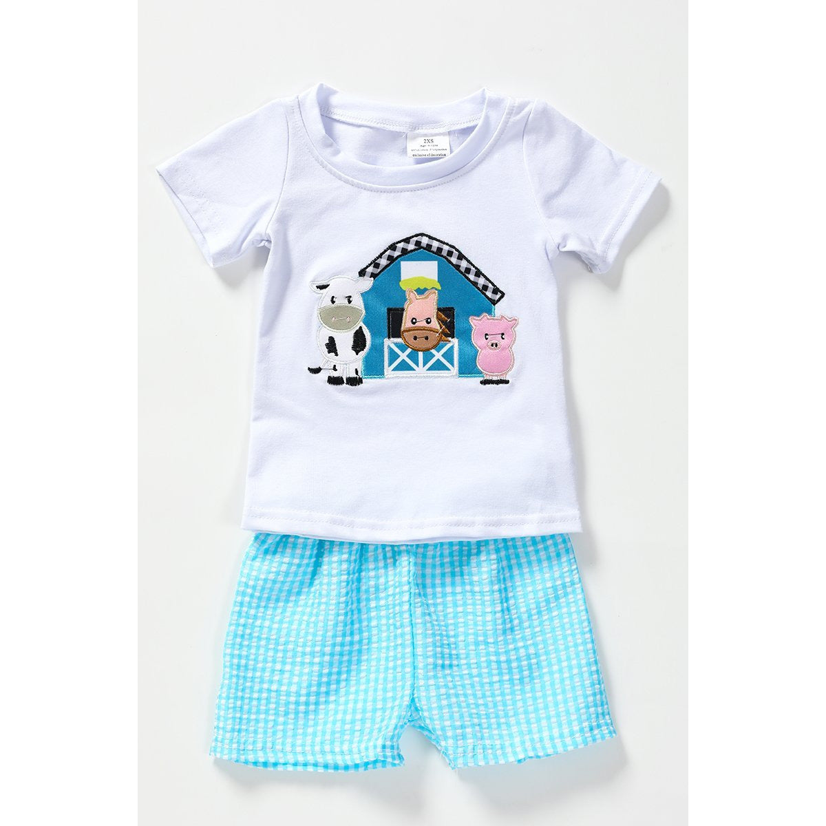 Farm Animal Appliqué Shorts Set