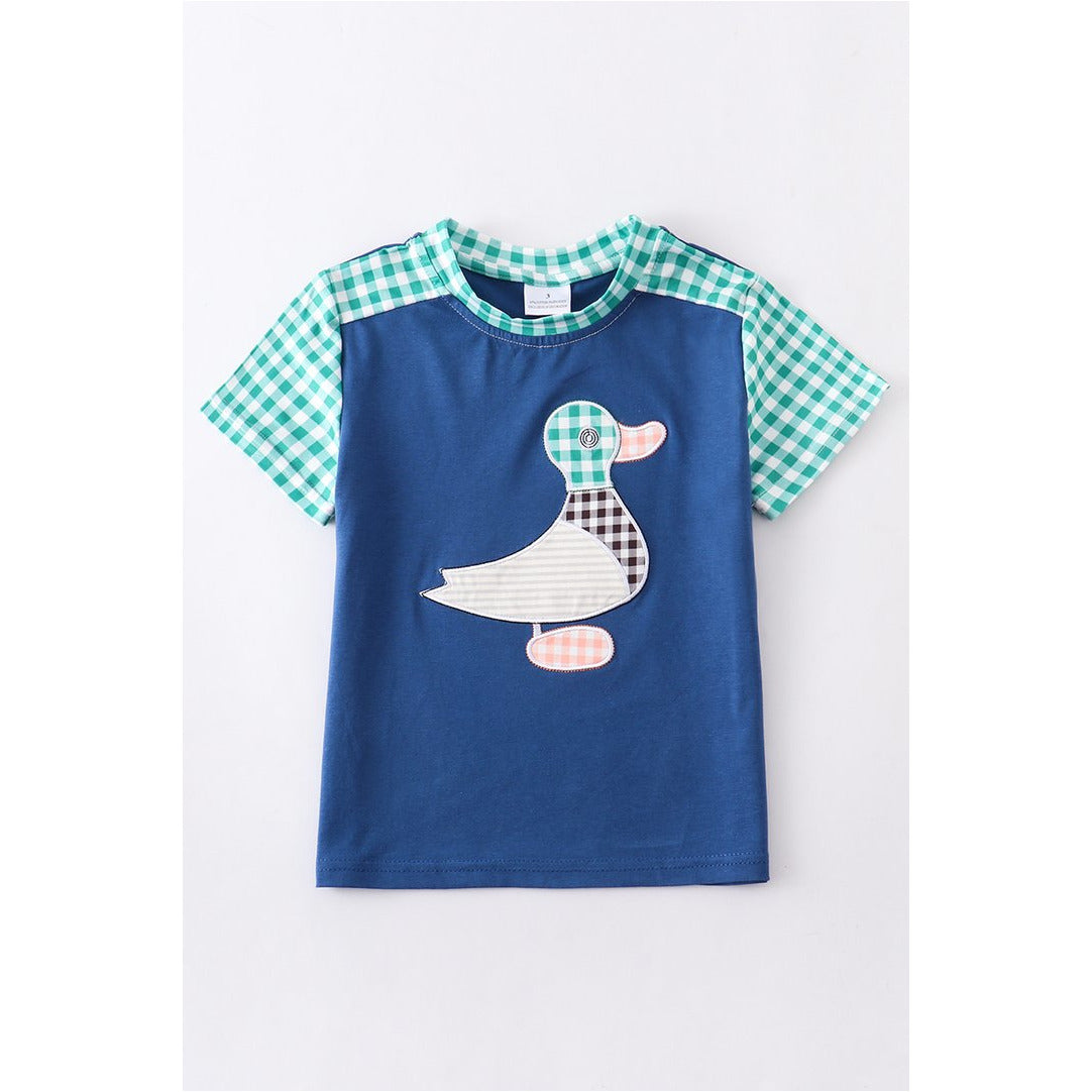 Duck Appliqué Plaid Boy Shirt