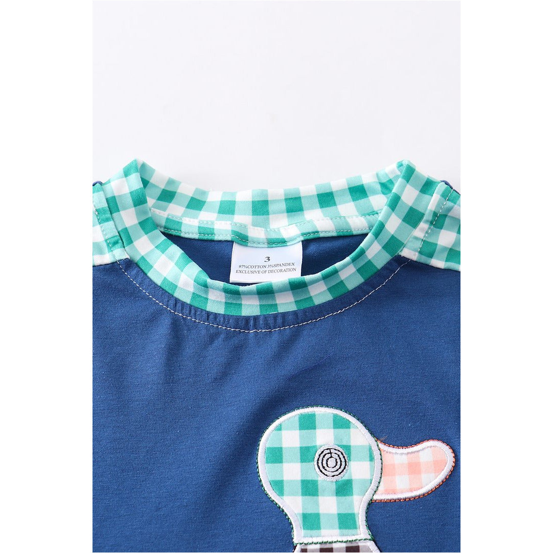 Duck Appliqué Plaid Boy Shirt