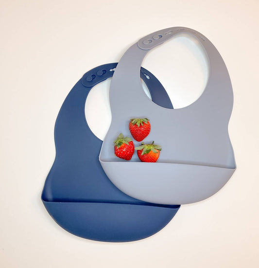 Baby Bibs - Gray and Blue