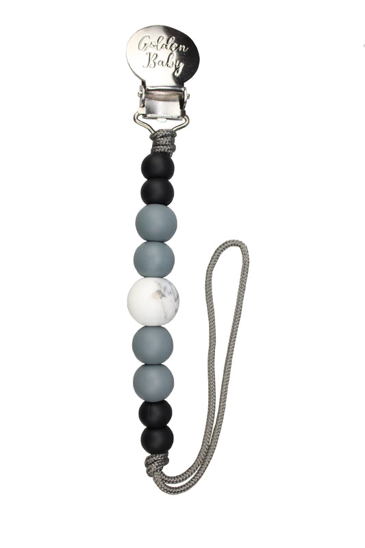 Charcoal Pacifier Clip