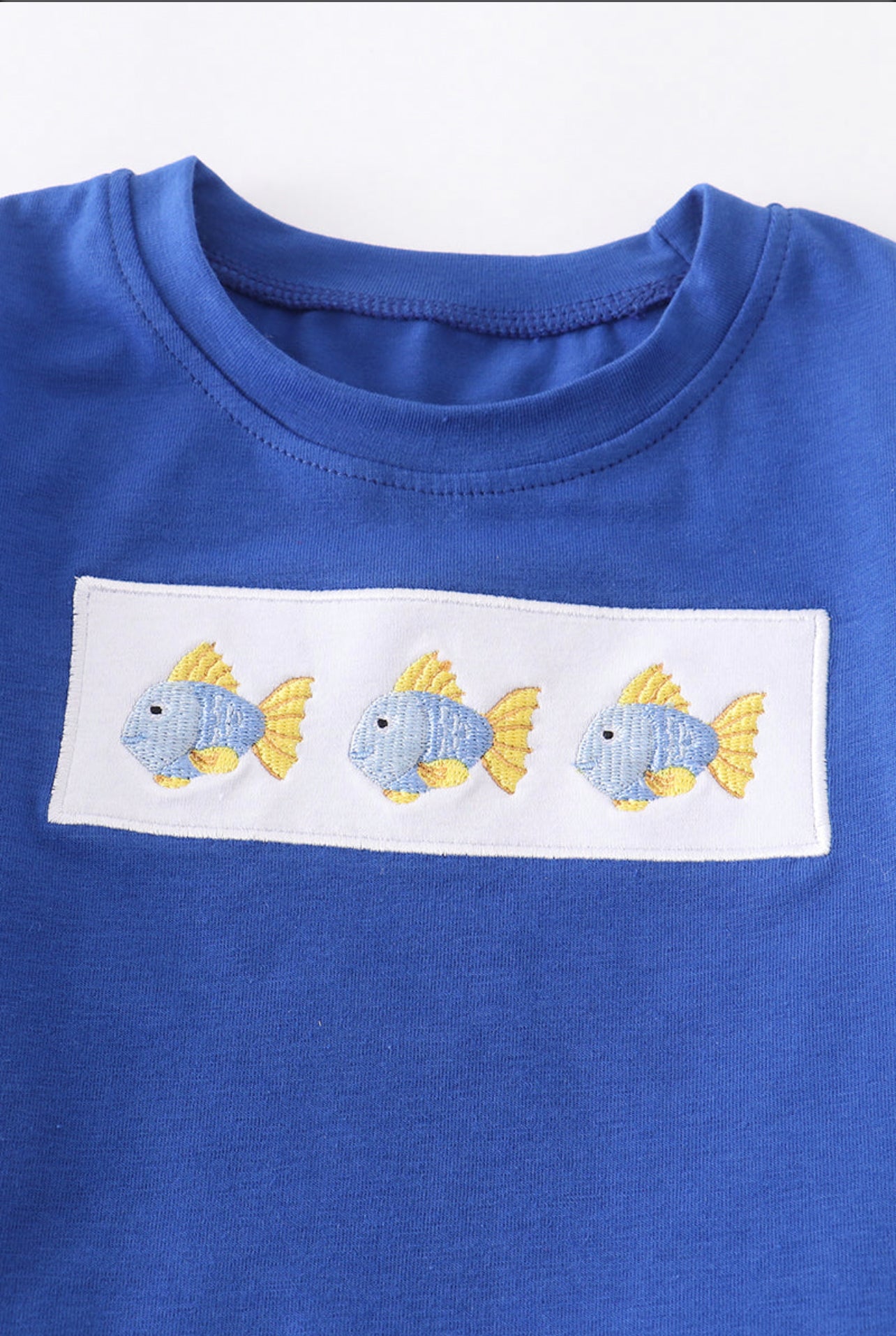 Blue Fish Embroidered Set