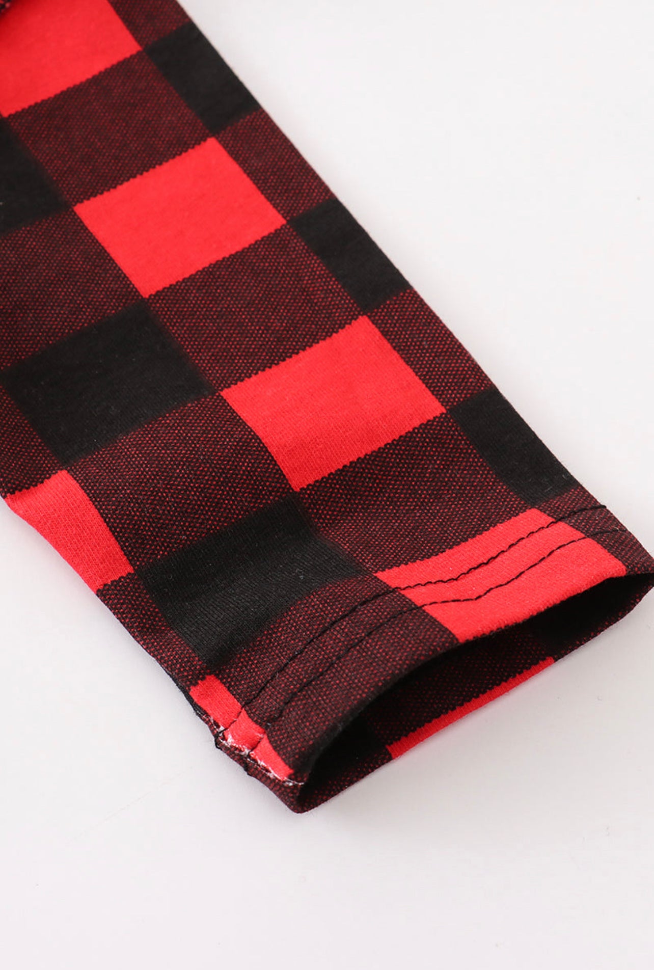 Red Plaid PomPom Romper