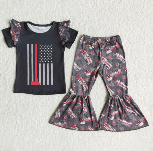 Thin Red Line Firetruck Bell Set