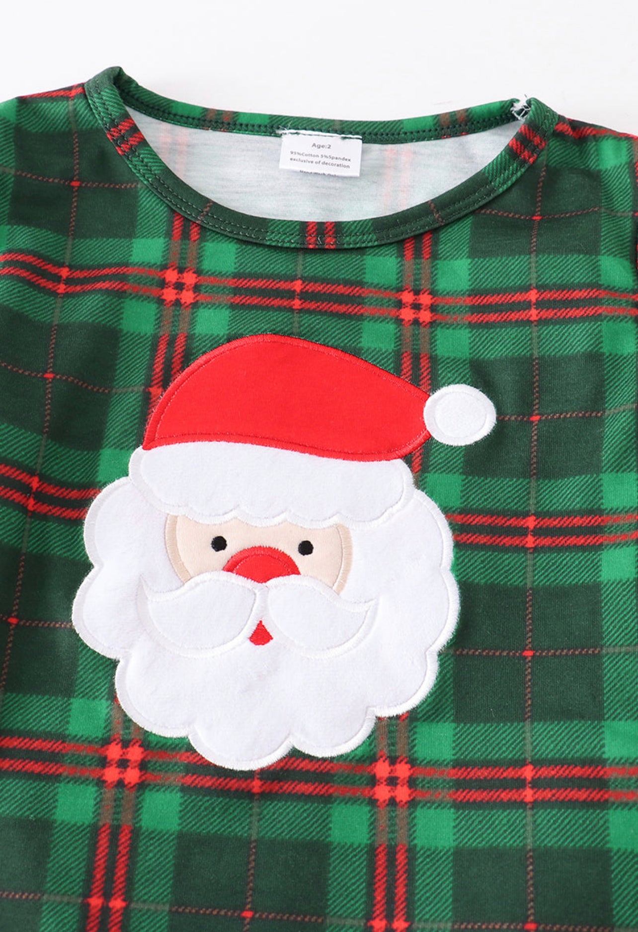 Green Plaid Santa Set