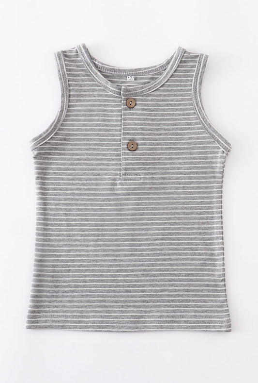 Grey Stripe Botton Tank