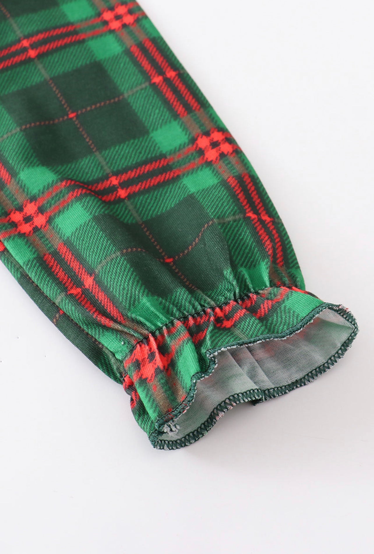 Green Plaid Santa Set