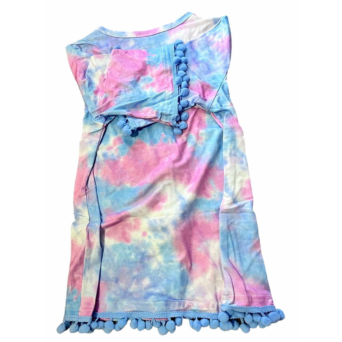 Pink/Purple Tie Dye PomPom Cardigan