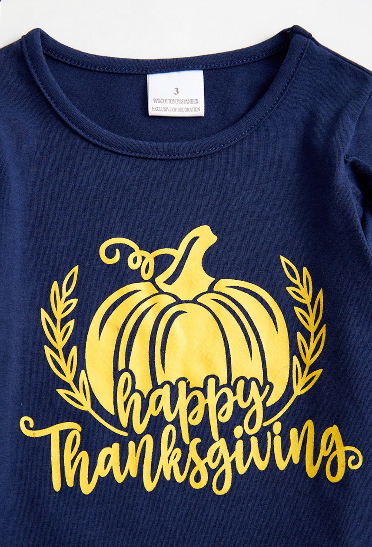 Navy Ruffle Thanksgiving Top