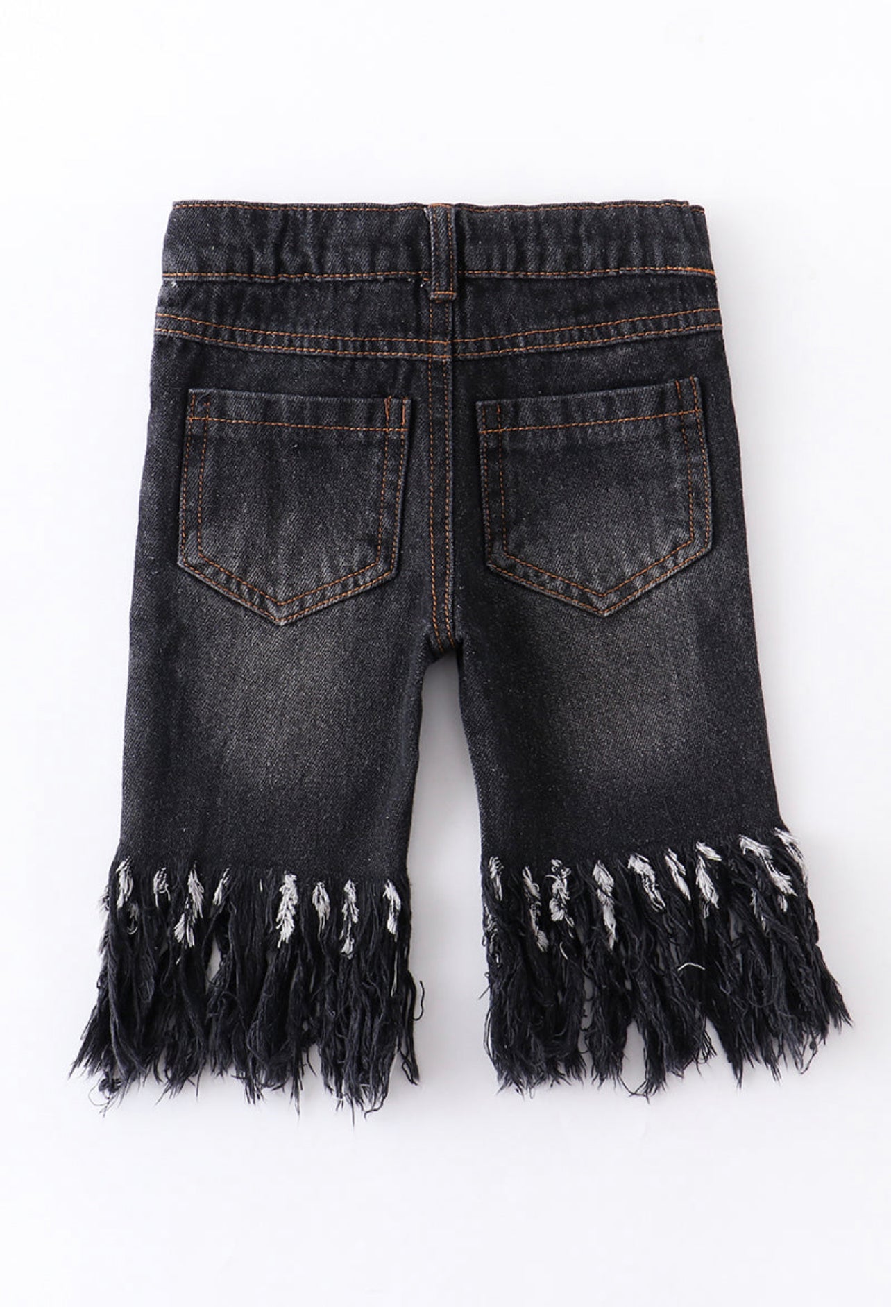 Black Tassel Crop Denim Jeans