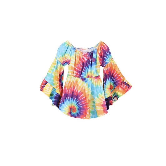 Twirl Tie Dye Ruffle Shirt