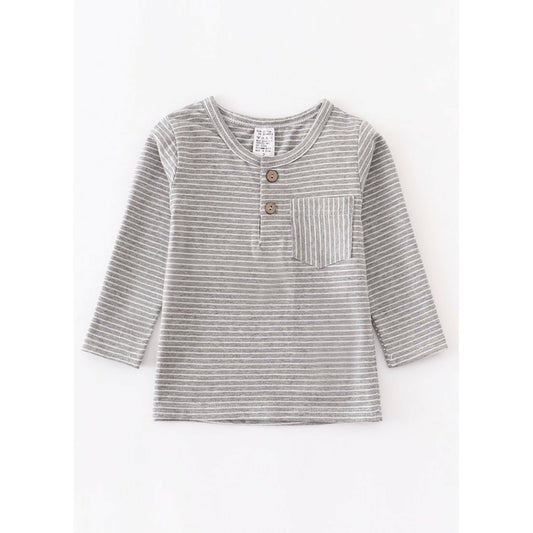 Grey Stripe Pocket Shirt