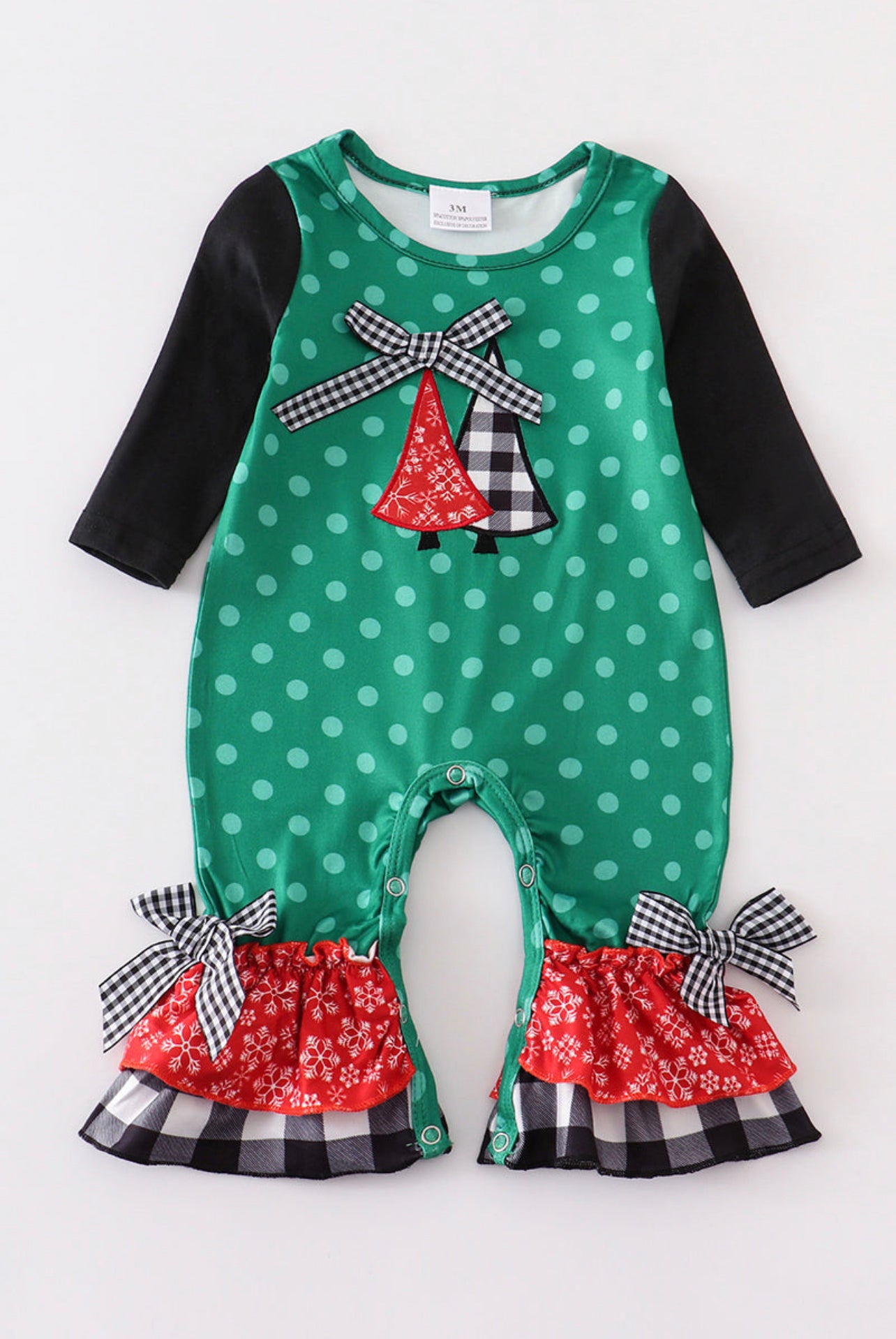 Christmas Tree Ruffle Romper