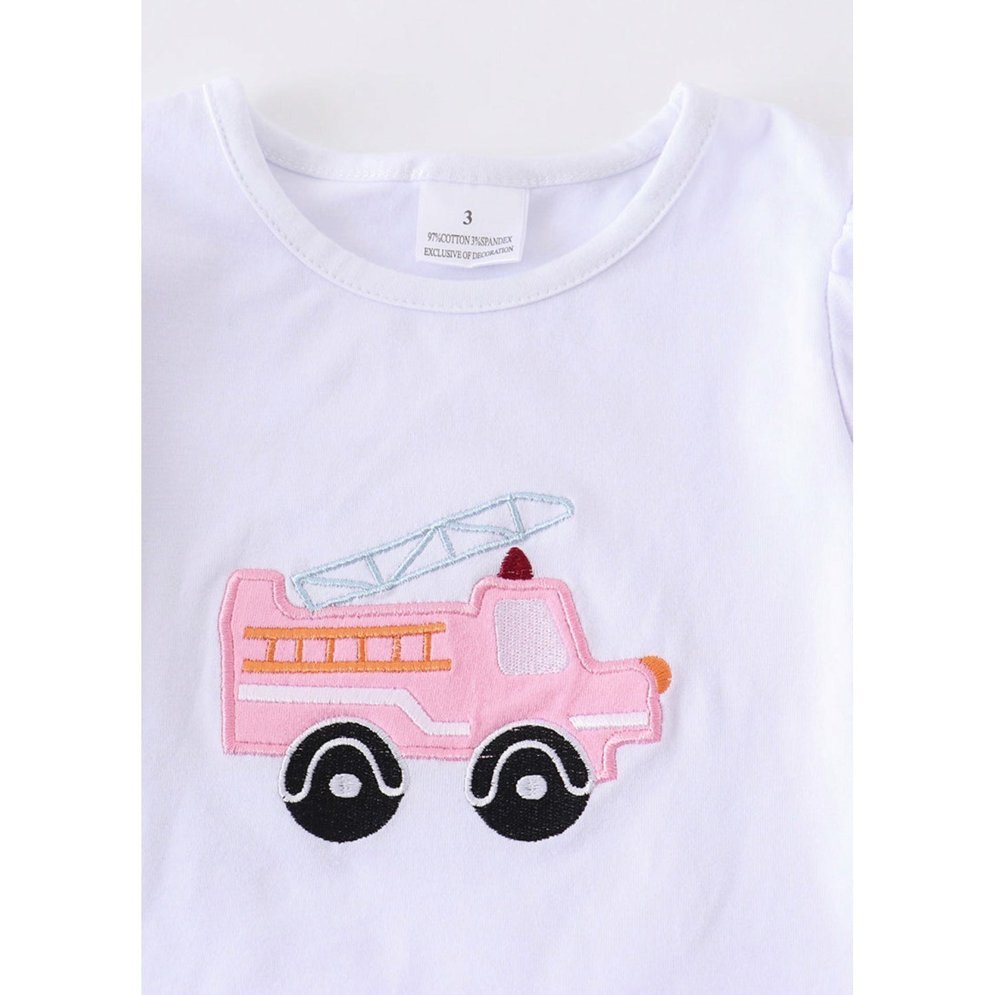 Pink Fire Engine Appliqué Set