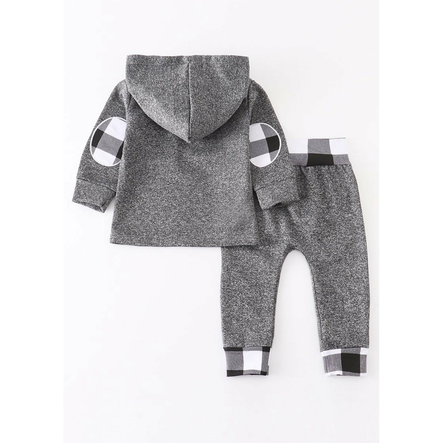 Grey/White Plaid Baby Set