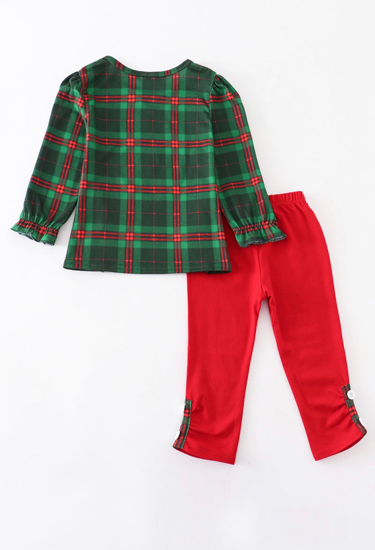 Green Plaid Santa Set