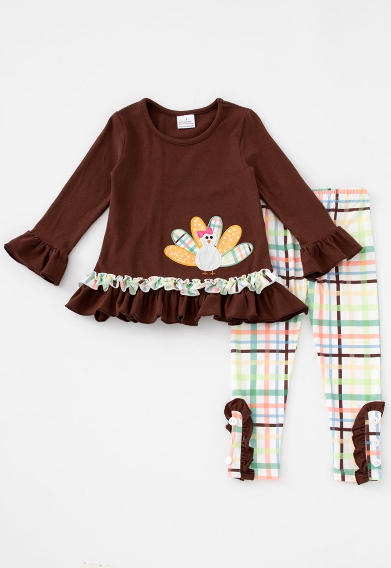 Brown Turkey Ruffle Legging Set