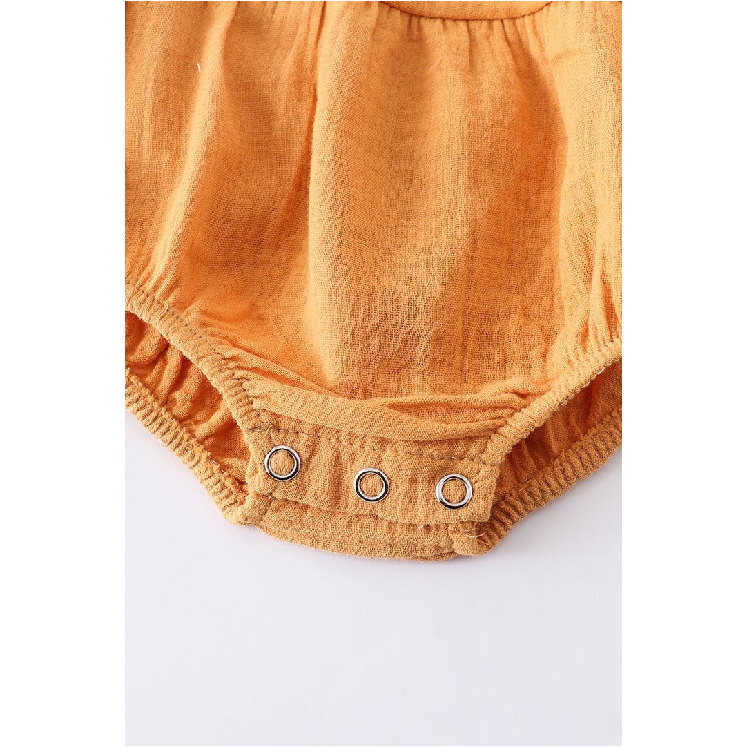 Mustard Linen Baby Romper