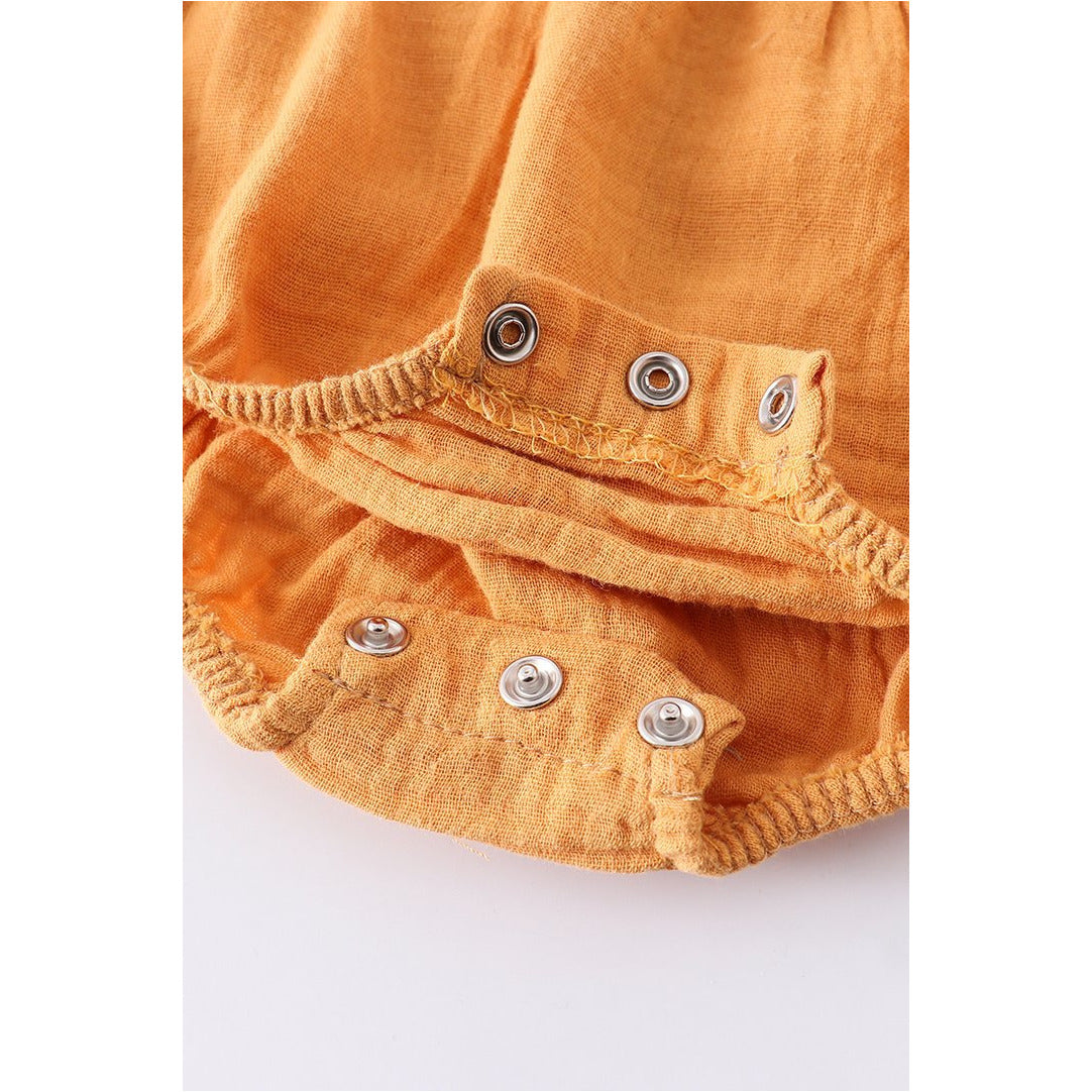 Mustard Linen Baby Romper