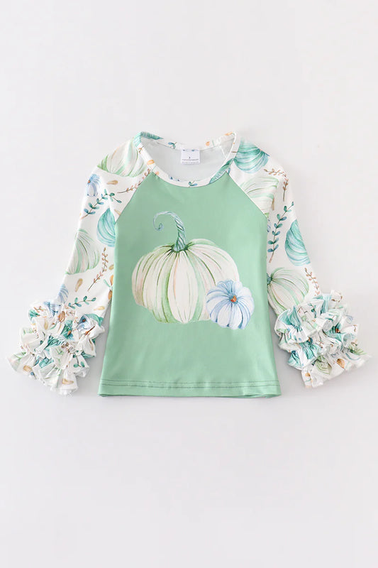 Green Ruffle Pumpkin Top